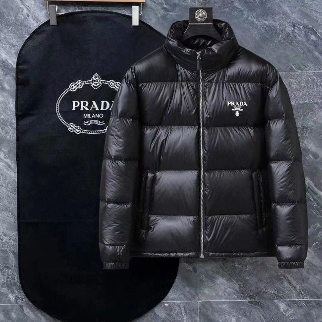 Men's Winter Printed Logo Down Jacket Black