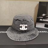 5A Simple Embroidered Logo Denim Bucket Hats
