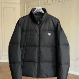 Men's Winter Embroidered Logo Down Jacket Black