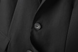 Men's Slim Fit Long-Sleeve Blazer Jacket Casual Business Wedding Party Two Button Solid Black