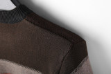 Men's Slim Fit Cotton-Blend Crew Neck Pullover Sweater Casual Knitted Top with Ribbed Edge Striped Soft