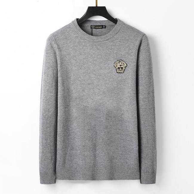 Men's Slim Fit Cotton-Blend Crew Neck Pullover Sweater Casual Knitted Top with Ribbed Edge Striped Soft