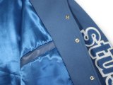 Varsity Jacket College Baseball Jackets Vintage Unisex Streetwear Coats with Patchwork Hipster Utility Tops Blue HN805