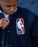 Varsity Jacket College Baseball Jackets Vintage Unisex Streetwear Coats with Patchwork Hipster Utility Tops Navy Blue