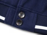 Varsity Jacket College Baseball Jackets Vintage Unisex Streetwear Coats with Patchwork Hipster Utility Tops Navy Blue