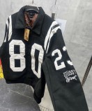 Varsity Jacket College Baseball Jackets Vintage Unisex Streetwear Coats with Patchwork Hipster Utility Tops Black #Z12