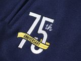 Varsity Jacket College Baseball Jackets Vintage Unisex Streetwear Coats with Patchwork Hipster Utility Tops Navy Blue