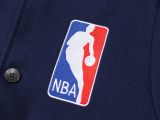 Varsity Jacket College Baseball Jackets Vintage Unisex Streetwear Coats with Patchwork Hipster Utility Tops Navy Blue