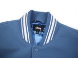 Varsity Jacket College Baseball Jackets Vintage Unisex Streetwear Coats with Patchwork Hipster Utility Tops Blue HN805