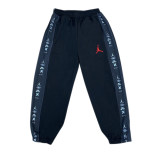Embroidered Logo Simple Versatile Pants Black X-9188