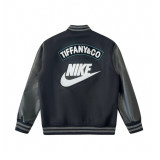 Varsity Jacket College Baseball Jackets Vintage Unisex Streetwear Coats with Patchwork Hipster Utility Tops Black