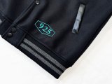 Varsity Jacket College Baseball Jackets Vintage Unisex Streetwear Coats with Patchwork Hipster Utility Tops Black