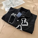 Varsity Jacket College Baseball Jackets Vintage Unisex Streetwear Coats with Patchwork Hipster Utility Tops Black White