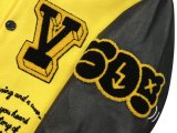 Varsity Jacket College Baseball Jackets Vintage Unisex Streetwear Coats with Patchwork Hipster Utility Tops Yellow
