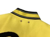 Varsity Jacket College Baseball Jackets Vintage Unisex Streetwear Coats with Patchwork Hipster Utility Tops Yellow