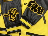 Varsity Jacket College Baseball Jackets Vintage Unisex Streetwear Coats with Patchwork Hipster Utility Tops Yellow