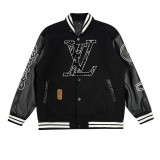 Varsity Jacket College Baseball Jackets Vintage Unisex Streetwear Coats with Patchwork Hipster Utility Tops White Black