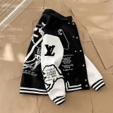 Varsity Jacket College Baseball Jackets Vintage Unisex Streetwear Coats with Patchwork Hipster Utility Tops Black White