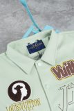 Varsity Jacket College Baseball Jackets Vintage Unisex Streetwear Coats with Patchwork Hipster Utility Tops Green