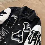 Varsity Jacket College Baseball Jackets Vintage Unisex Streetwear Coats with Patchwork Hipster Utility Tops Black White