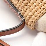 5A Paula's Lbiza Leather-Trimmed Woven Raffia And Hemp Bucket Bag