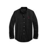 5A Slim Fit Garment-Dyed Oxford Shirt Black
