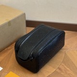 Embossed Logo Cosmetic Bag Wash Bag Black 27x14cm