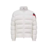 Solayan Men's Short Down Jacket with Three-Color Trim White FW24