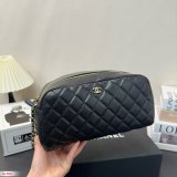 Plaid Cosmetic Bag Wash Bag Black 240318 25x14cm