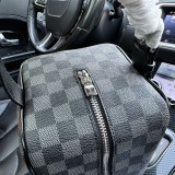 Plaid Cosmetic Bag Wash Bag Black Grey 240306 25x15cm