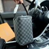 Plaid Cosmetic Bag Wash Bag Black Grey 240306 25x15cm