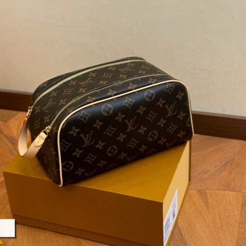 Printed Logo Cosmetic Bag Wash Bag Brown