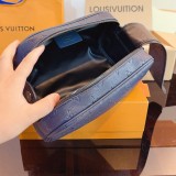 Embossed Logo Cosmetic Bag Wash Bag Blue 240720 27x14cm