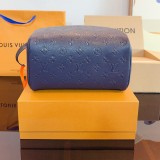 Embossed Logo Cosmetic Bag Wash Bag Blue 240720 27x14cm