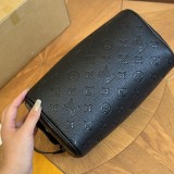 Embossed Logo Cosmetic Bag Wash Bag Black 27x14cm