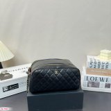 Plaid Cosmetic Bag Wash Bag Black 240318 25x14cm