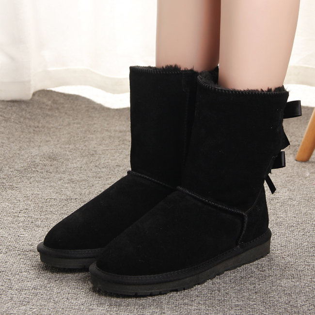 5A Women's Bailey Bow Snow Boots Black
