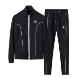 Men's Cotton Tracksuits Outfits Set 2 Piece Jogging Suits Warm Up Sweatsuits Stand Collar Sportswear Track  Suits Sets 38077