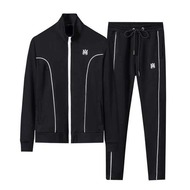 Men's Cotton Tracksuits Outfits Set 2 Piece Jogging Suits Warm Up Sweatsuits Stand Collar Sportswear Track  Suits Sets 38077