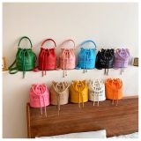 5A The Leather Bucket Bag Pink