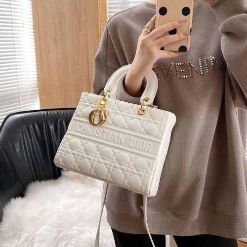 5A Medium Lady Bag white