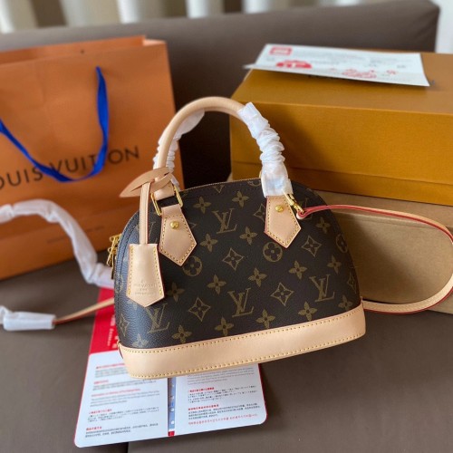 Women's Alma Monogram Printed Handbag Brown 241012 24x18cm