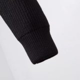 Hooded Sweater Knit Cardigan Black M6