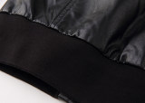 Autumn Men's Simple Zipper Leather Jacket Black 6948