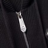 Hooded Sweater Knit Cardigan Black M6