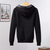 Hooded Sweater Knit Cardigan Black M6