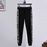 Autumn Men's Jacket Pants Set Black 873