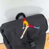5A Air Jordan Embroidery Color Logo Backpack Black