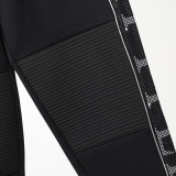 Autumn Men's Diamond Pattern Jacket Pants Set Black Silver 841