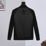 Autumn Men's Jacket Pants Set Black 873